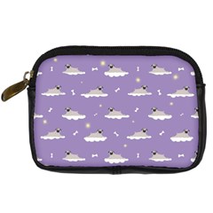 Pug Dog On A Cloud Digital Camera Leather Case by SychEva