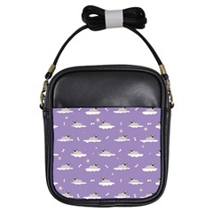 Pug Dog On A Cloud Girls Sling Bag by SychEva