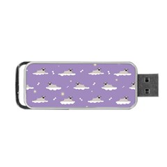 pug dog on a cloud Portable USB Flash (One Side)