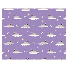 Pug Dog On A Cloud Double Sided Flano Blanket (medium)  by SychEva