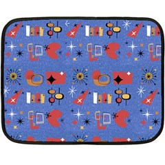 Blue 50s Double Sided Fleece Blanket (mini)  by InPlainSightStyle