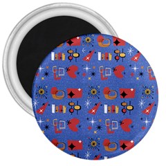 Blue 50s 3  Magnets by InPlainSightStyle