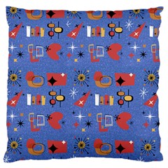 Blue 50s Large Cushion Case (one Side) by InPlainSightStyle
