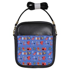 Blue 50s Girls Sling Bag