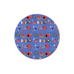 Blue 50s Magnet 3  (round) by InPlainSightStyle