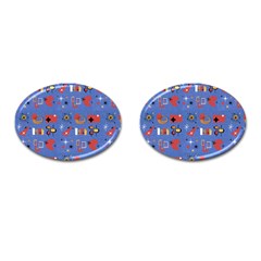 Blue 50s Cufflinks (oval) by InPlainSightStyle