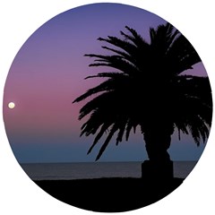 Sunset Coastal Scene, Montevideo Uruguay Wooden Puzzle Round by dflcprintsclothing