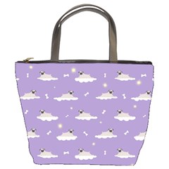 Cheerful Pugs Lie In The Clouds Bucket Bag by SychEva