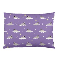 Cheerful Pugs Lie In The Clouds Pillow Case (two Sides) by SychEva