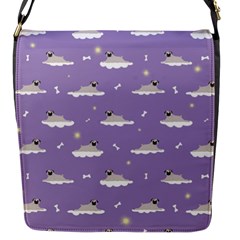 Cheerful Pugs Lie In The Clouds Flap Closure Messenger Bag (S)