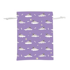 Cheerful Pugs Lie In The Clouds Lightweight Drawstring Pouch (l) by SychEva