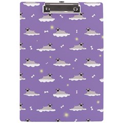 Cheerful Pugs Lie In The Clouds A4 Clipboard by SychEva