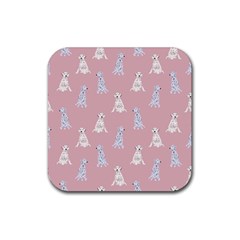 Dalmatians Favorite Dogs Rubber Coaster (square)  by SychEva