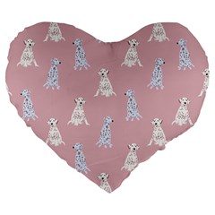 Dalmatians Favorite Dogs Large 19  Premium Heart Shape Cushions by SychEva