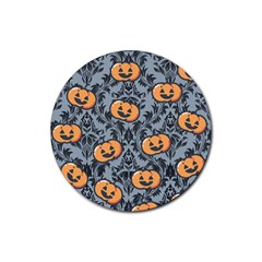 Halloween Jack O Lantern Rubber Round Coaster (4 Pack)  by InPlainSightStyle