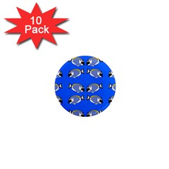 Powder Blue Tang Print 1  Mini Magnet (10 Pack)  by Kritter