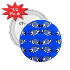 Powder Blue Tang Print 2 25  Buttons (100 Pack)  by Kritter