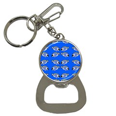 Powder Blue Tang Print Bottle Opener Key Chain by Kritter