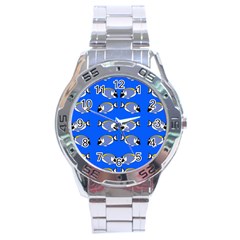 Powder Blue Tang Print Stainless Steel Analogue Watch by Kritter