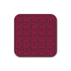 Pink Zoas Print Rubber Coaster (square)  by Kritter