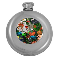 Through Space And Time Round Hip Flask (5 Oz) by impacteesstreetwearcollage