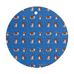 Cute Corgi Dogs Ornament (Round)