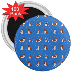 Cute Corgi Dogs 3  Magnets (100 Pack) by SychEva