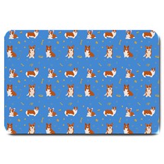 Cute Corgi Dogs Large Doormat  by SychEva