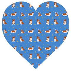 Cute Corgi Dogs Wooden Puzzle Heart by SychEva