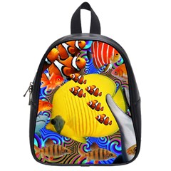 Swimming With The Fishes School Bag (small) by impacteesstreetwearcollage