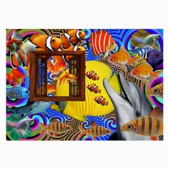 Outside The Window-swimming With Fishes 2 Large Glasses Cloth by impacteesstreetwearcollage
