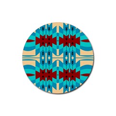 Shapes Rows Rubber Coaster (round)  by LalyLauraFLM