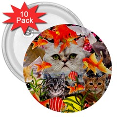 Aquarium Life Cropped 3  Buttons (10 Pack) 