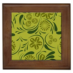 Folk Flowers Pattern  Framed Tile by Eskimos