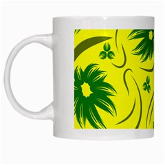 Folk Flowers Pattern  White Mugs by Eskimos