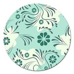 Folk Flowers Pattern  Magnet 5  (round) by Eskimos