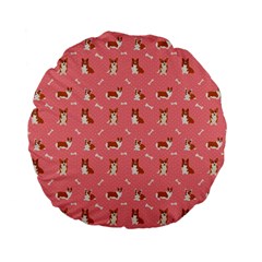 Cute Corgi Dogs Standard 15  Premium Flano Round Cushions by SychEva