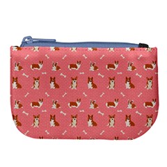 Cute Corgi Dogs Large Coin Purse