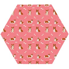 Cute Corgi Dogs Wooden Puzzle Hexagon