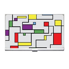 Colorful Rectangles Business Card Holder by LalyLauraFLM