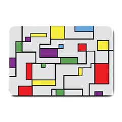 Colorful Rectangles Small Doormat  by LalyLauraFLM