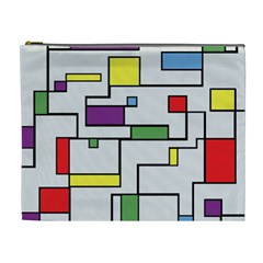 Colorful Rectangles Cosmetic Bag (xl)