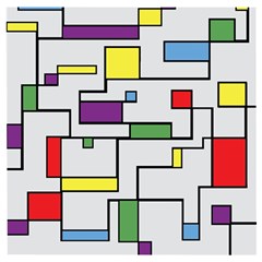 Colorful Rectangles Wooden Puzzle Square