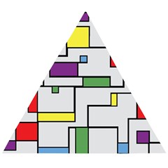 Colorful Rectangles Wooden Puzzle Triangle by LalyLauraFLM