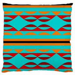 Shapes On A Blue Background Large Cushion Case (two Sides) by LalyLauraFLM