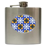 Shapes on a blue background                                                           Hip Flask (6 oz)