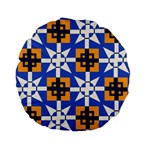 Shapes on a blue background                                                          Standard 15  Premium Flano Round Cushion