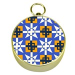 Shapes on a blue background                                                           Gold Compass