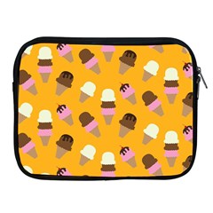 Ice Cream On An Orange Background Pattern                                                            Apple Ipad 2/3/4 Protective Soft Case by LalyLauraFLM