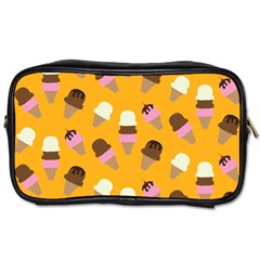 Ice Cream On An Orange Background Pattern                                                             Toiletries Bag (one Side) by LalyLauraFLM